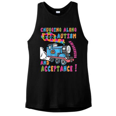 Advocate Acceptance Train Puzzle Cool Autism Awareness Gift Ladies PosiCharge Tri-Blend Wicking Tank