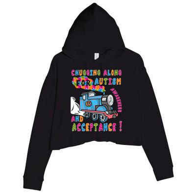 Advocate Acceptance Train Puzzle Cool Autism Awareness Gift Crop Fleece Hoodie