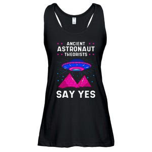 Ancient Astronaut Theorist Say Yes Alien Egyptian Pyramid Ladies Essential Flowy Tank