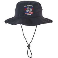 All Aboard Trump Train 2024 American Flag Trump Support Legacy Cool Fit Booney Bucket Hat