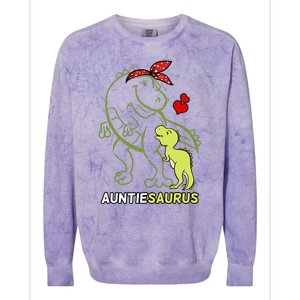 Auntiesaurus Auntie Tyrannosaurus Dinosaur Baby Colorblast Crewneck Sweatshirt