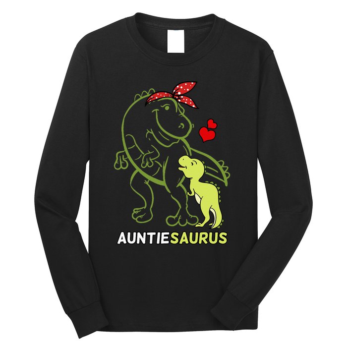 Auntiesaurus Auntie Tyrannosaurus Dinosaur Baby Long Sleeve Shirt