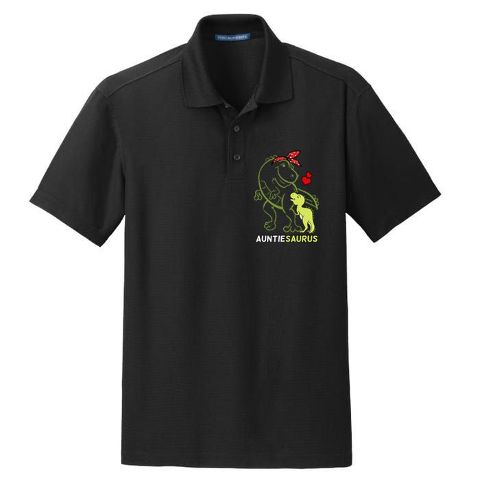 Auntiesaurus Auntie Tyrannosaurus Dinosaur Baby Dry Zone Grid Polo