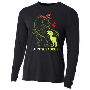 Auntiesaurus Auntie Tyrannosaurus Dinosaur Baby Cooling Performance Long Sleeve Crew