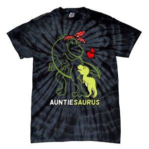 Auntiesaurus Auntie Tyrannosaurus Dinosaur Baby Tie-Dye T-Shirt