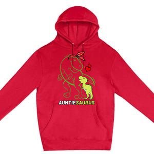 Auntiesaurus Auntie Tyrannosaurus Dinosaur Baby Premium Pullover Hoodie