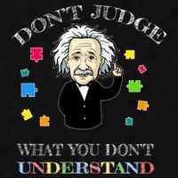 Autism Awareness Teacher Accept Don't Judge Albert Einstein Ladies PosiCharge Tri-Blend Wicking Tank