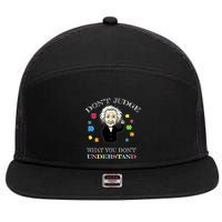 Autism Awareness Teacher Accept Don't Judge Albert Einstein 7 Panel Mesh Trucker Snapback Hat