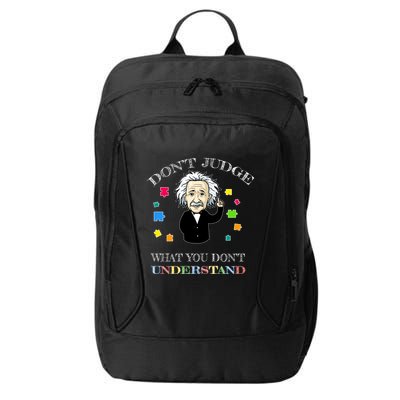 Autism Awareness Teacher Accept Don't Judge Albert Einstein City Backpack