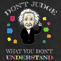 Autism Awareness Teacher Accept Don't Judge Albert Einstein 25L Jumbo Tote
