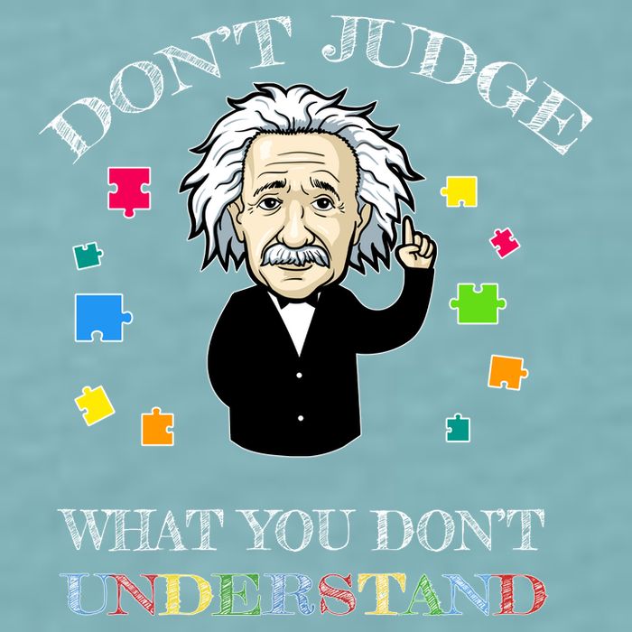 Autism Awareness Teacher Accept Don't Judge Albert Einstein Sueded Cloud Jersey T-Shirt