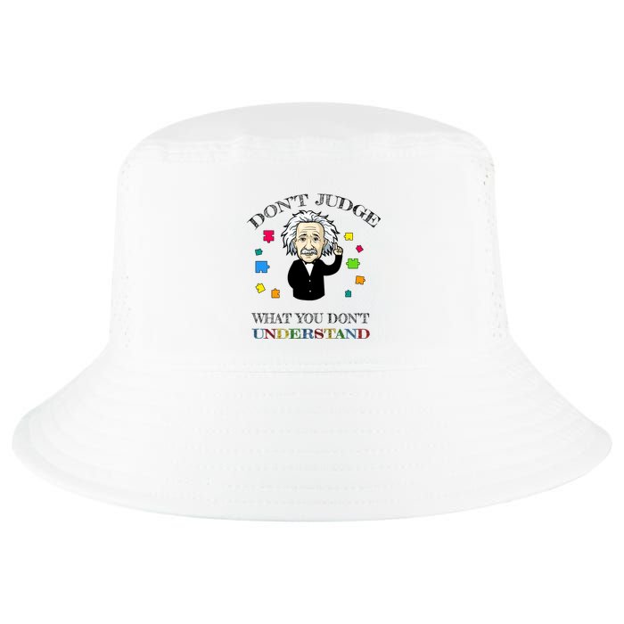 Autism Awareness Teacher Accept Don't Judge Albert Einstein Cool Comfort Performance Bucket Hat