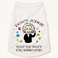 Autism Awareness Teacher Accept Don't Judge Albert Einstein Doggie Tank
