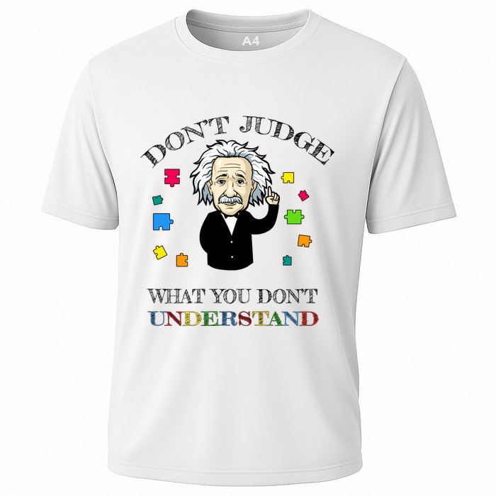 Autism Awareness Teacher Accept Don't Judge Albert Einstein Performance Shirt