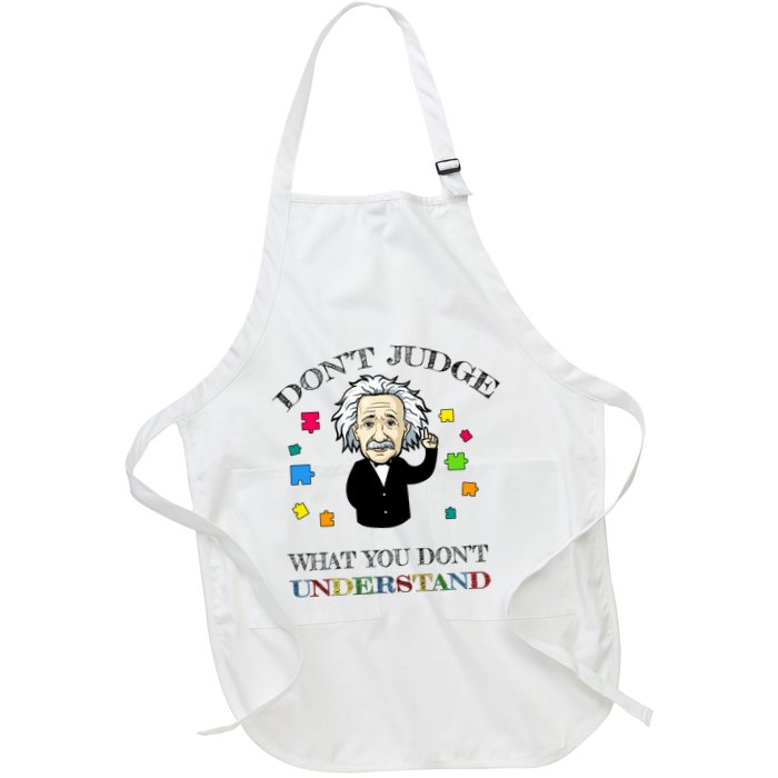 Autism Awareness Teacher Accept Don't Judge Albert Einstein Apron