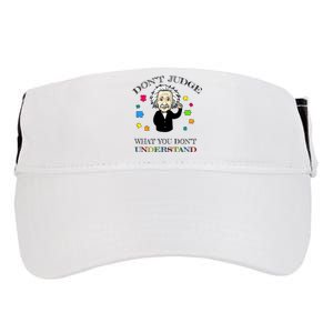 Autism Awareness Teacher Accept Don't Judge Albert Einstein Adult Drive Performance Visor