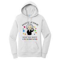 Autism Awareness Teacher Accept Don't Judge Albert Einstein Women's Pullover Hoodie