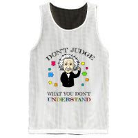 Autism Awareness Teacher Accept Don't Judge Albert Einstein Mesh Reversible Basketball Jersey Tank