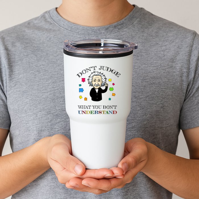 Autism Awareness Teacher Accept Don't Judge Albert Einstein Tumbler
