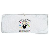 Autism Awareness Teacher Accept Don't Judge Albert Einstein Large Microfiber Waffle Golf Towel