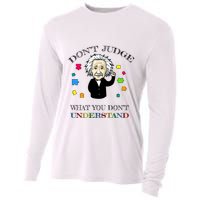 Autism Awareness Teacher Accept Don't Judge Albert Einstein Cooling Performance Long Sleeve Crew
