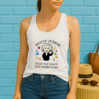 Autism Awareness Teacher Accept Don't Judge Albert Einstein Womens Tank Top