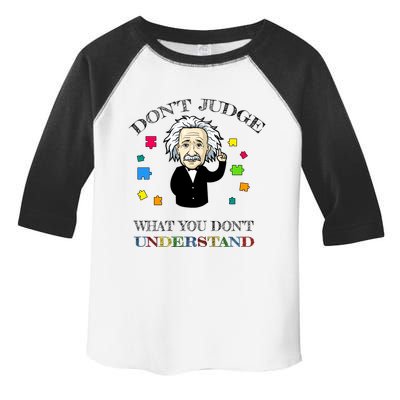 Autism Awareness Teacher Accept Don't Judge Albert Einstein Toddler Fine Jersey T-Shirt