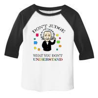 Autism Awareness Teacher Accept Don't Judge Albert Einstein Toddler Fine Jersey T-Shirt