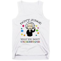 Autism Awareness Teacher Accept Don't Judge Albert Einstein Tank Top