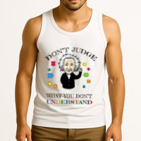 Autism Awareness Teacher Accept Don't Judge Albert Einstein Tank Top