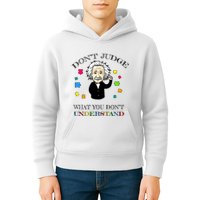 Autism Awareness Teacher Accept Don't Judge Albert Einstein Kids Hoodie