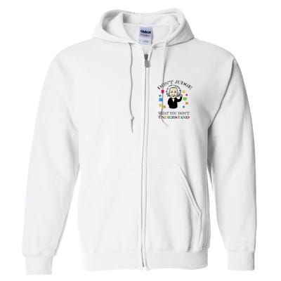 Autism Awareness Teacher Accept Don't Judge Albert Einstein Full Zip Hoodie