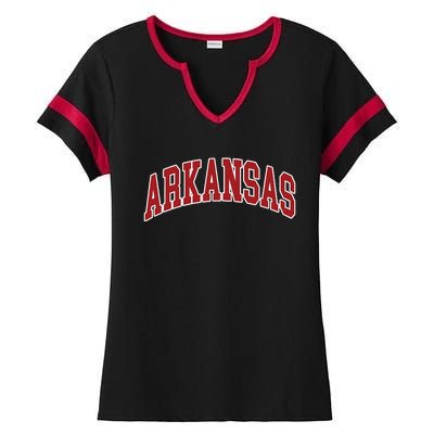 Arkansas Ar Throwback Design Print Classic Ladies Halftime Notch Neck Tee