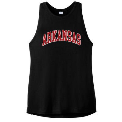 Arkansas Ar Throwback Design Print Classic Ladies PosiCharge Tri-Blend Wicking Tank