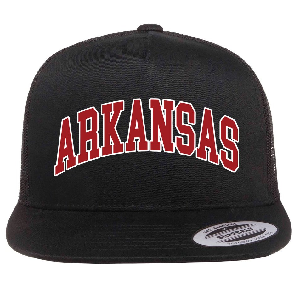 Arkansas Ar Throwback Design Print Classic Flat Bill Trucker Hat