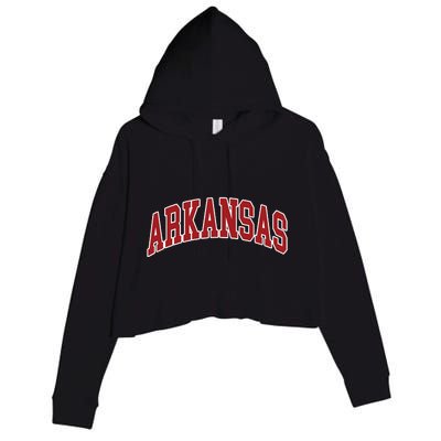 Arkansas Ar Throwback Design Print Classic Crop Fleece Hoodie