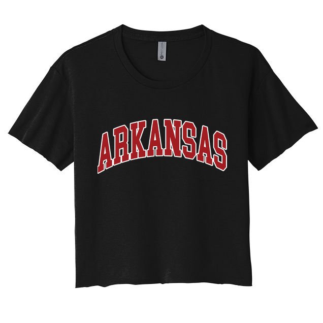 Arkansas Ar Throwback Design Print Classic Crop Top