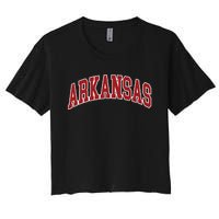 Arkansas Ar Throwback Design Print Classic Women's Crop Top Tee