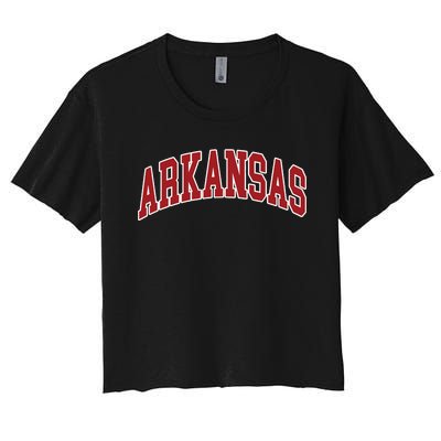 Arkansas Ar Throwback Design Print Classic Women's Crop Top Tee