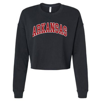 Arkansas Ar Throwback Design Print Classic Cropped Pullover Crew