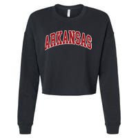 Arkansas Ar Throwback Design Print Classic Cropped Pullover Crew