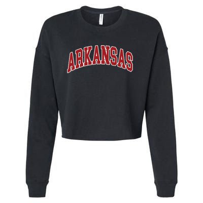 Arkansas Ar Throwback Design Print Classic Cropped Pullover Crew