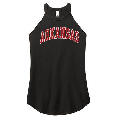 Arkansas Ar Throwback Design Print Classic Women's Perfect Tri Rocker Tank