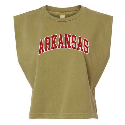 Arkansas Ar Throwback Design Print Classic Garment-Dyed Women's Muscle Tee