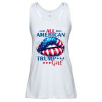 All American Trump Girl Lips American Flag Trump Girl Ladies Essential Flowy Tank