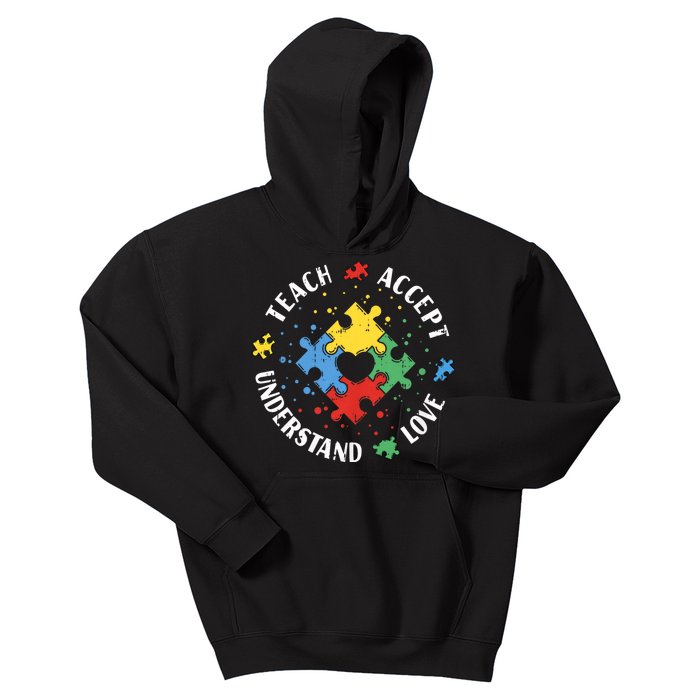 Autism Awareness Teacher Teach Accept Understand Love Kids Hoodie