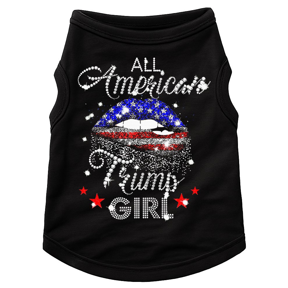 All American Trump Girl Mouth Diamond Doggie Tank