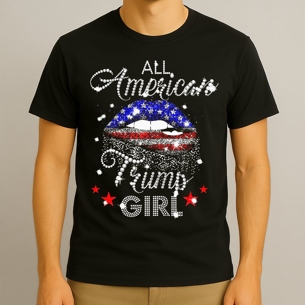 All American Trump Girl Mouth Diamond T-Shirt