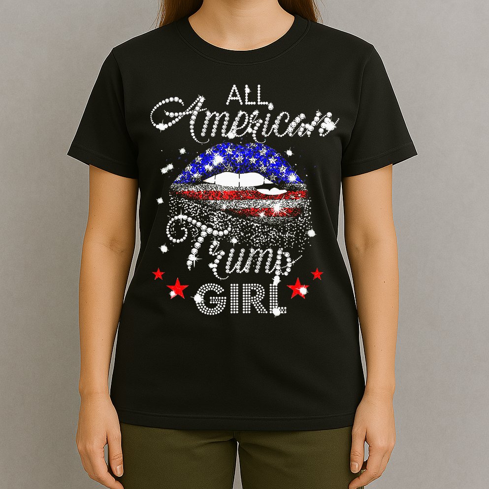 All American Trump Girl Mouth Diamond T-Shirt