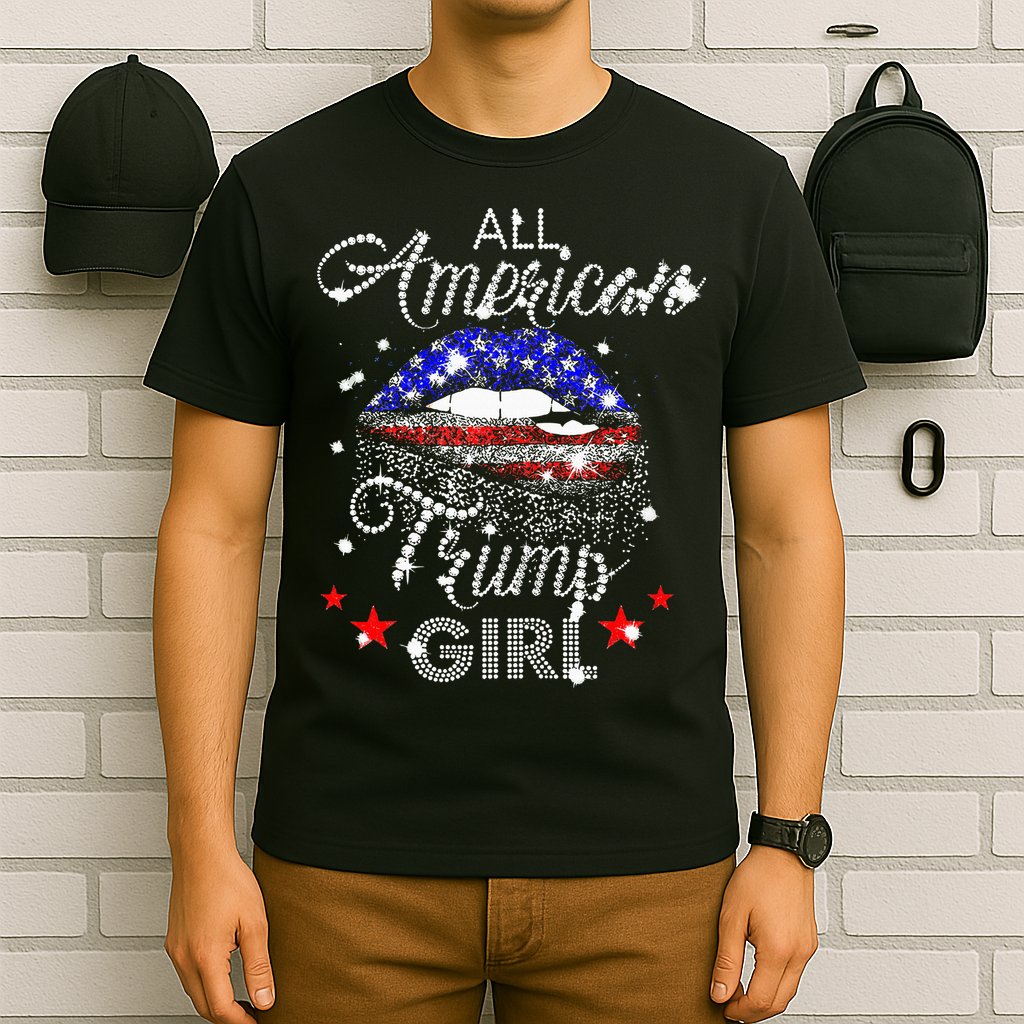 All American Trump Girl Mouth Diamond T-Shirt